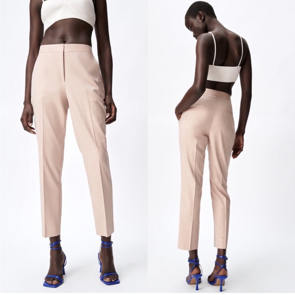 ZARA HEATHERED CIGARETTE PANTS